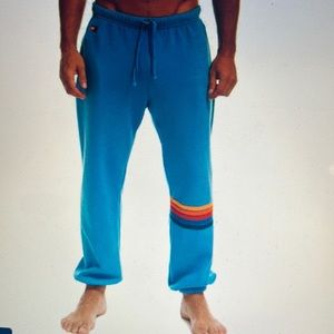 Aviator Nation Men’s Rainbow Stitch Sweatpants Ocean 2